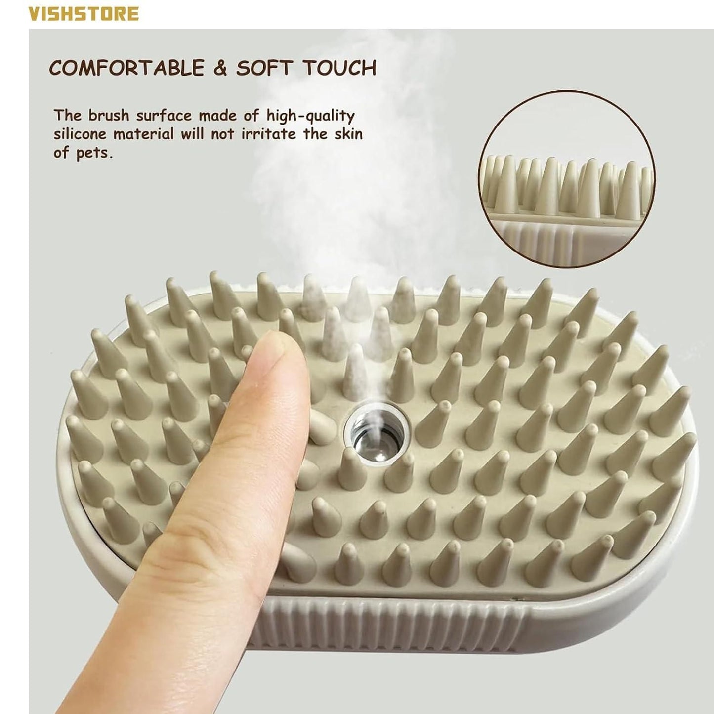 Steam Grooming Brush for Dogs & Cats