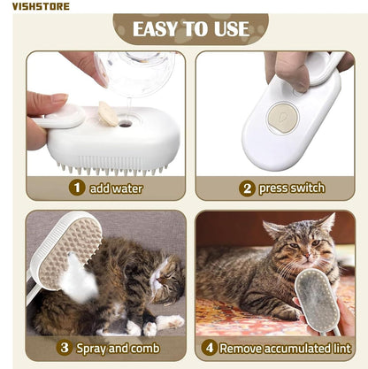 Steam Grooming Brush for Dogs & Cats